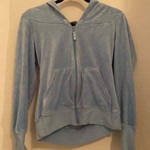 Blue velvet hoodie